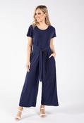 Front Knot Jumpsuit - Navy / L image