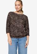 3/4 Sleeve Leopard Print Top - Beige/Black / 36 image