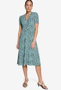 Ditsy Print Wrap Dress - Dark Green/Blue / 36 image