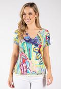 Picasso Abstract Print Top - Pink Mix / 12 image