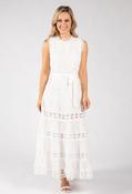 Embroidered Sleeveless Midi Dress - White / 10 image