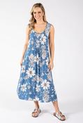 Floral Print Maxi Dress - Blue/White / 18 image