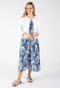Palm Print Midi Dress - Blue/Beige/White / 20 image