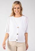 Cropped Knit Cardigan - White / F/S