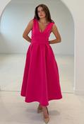 Bethany V-Neck Skater Midi Dress - Pink / 10 image