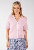Lena Short Sleeve Knit Cardigan - Rose / 14 image