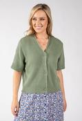Lena Short Sleeve Knit Cardigan - Khaki / 12 image