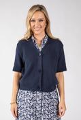 Lena Short Sleeve Knit Cardigan - Navy / 16 image
