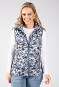 Abstract Print Quilted Gilet - Blue / S image