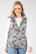 Abstract Print Quilted Gilet - Grey Mix / S image