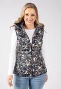 Abstract Print Quilted Gilet - Navy Mix / S image