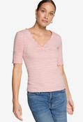 Ribbed Striped Top - Rose/Cream / 38