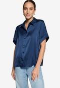 Short Sleeve Satin Blouse - Navy / 34 image