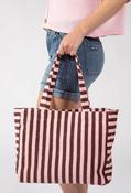 Striped Towel Tote Bag - Brown/Pink / F/S