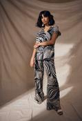 Wide-leg Abstract Trousers - Black / 10 image
