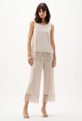 Wide-leg Cropped Trousers - Beige / 14 image