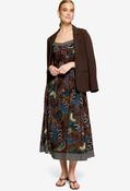 Bordered Floral Print Midi Dress - Brown / 38 image