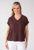 Crinkle Effect V-Neck Top image