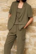 Short Sleeve Blazer - Khaki / 42