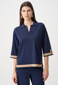 Contrast Blouse - Navy / M image