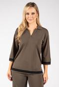 Contrast Blouse - Khaki / S image