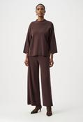 Wide Leg Knit Trousers - Brown / XL image