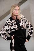 Leopard Print Zipper Jacket - Black Mix / S image