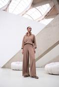 Wide Leg Jumpsuit - Brown / S image
