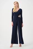 Silky Wide Leg Wrap Jumpsuit - Navy / 10
