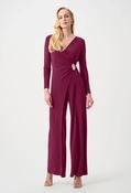 Silky Wide Leg Wrap Jumpsuit - Berry / 18