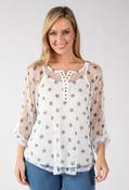 Polka Dot Mesh Blouse image