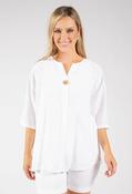 Button Detail Linen Look Blouse image