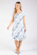 Layered Floral Short Dress - Blue/White / F/S