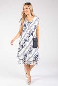 Layered Floral Short Dress - Navy/White / F/S