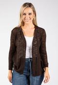 Open Knit Cardigan - Brown / F/S