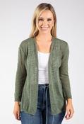 Open Knit Cardigan - Khaki / F/S