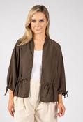 Adjustable Waist Bomber Jacket - Brown / F/S image
