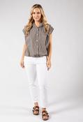 Gingham Cropped Shirt - Brown / F/S image