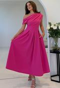 Dollie Asymmetric Neckline Skater Midi Dress - Pink / 10 image