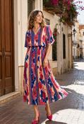 Abstract Plisse Pleated Pop Over Dress image