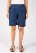 Zip Pocket Denim Look Shorts - Denim / 16 image