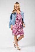 Isa Silk Touch Palm Print Dress - Wine / 16 image