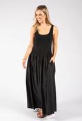 Ribbed Bodice Maxi Dress - Black / F/S image