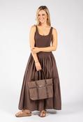 Ribbed Bodice Maxi Dress - Chocolate / F/S image