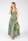 Ribbed Bodice Maxi Dress - Khaki / F/S image