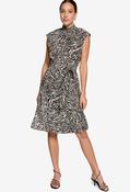 Zebra Print Short Dress - Cream/Black / 38 image