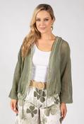 Open Front Mesh Hoodie - Khaki / One