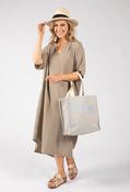 Linen Look Summer Dress - Beige / F/S image