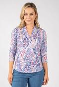 Tara Animal Print Blouse - Blue / 18 image