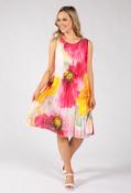 Plisse Pleated Floral Short Dress - Pink Mix / F/S image